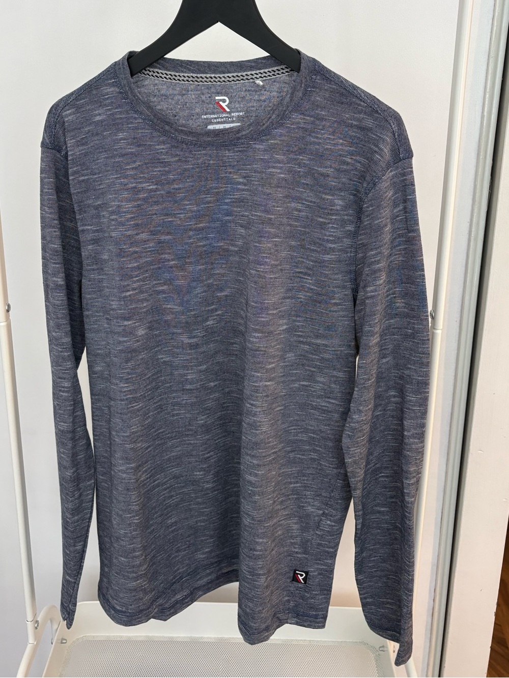International Report Essentials | Men’s Navy and White Long Sleeve Tee